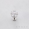 ROUND 5 PETALS CZ FLOWER THEADLESS (PUSH IN) 316L SURGICAL STEEL LABRET SET